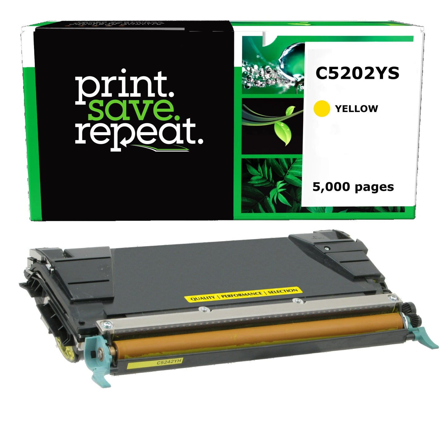 Lexmark C5202YS, C5220YS, C5222YS, C5242YH Yellow High Yield Remanufactured Toner Cartridge [5,000 Pages]