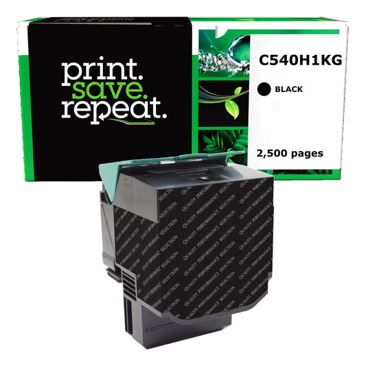 Lexmark C540H1KG, C540H2KG Black High Yield Remanufactured Toner Cartridge [2,500 Pages]