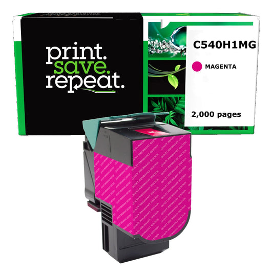 Lexmark C540H1MG, C540H2MG Magenta High Yield Remanufactured Toner Cartridge [2,000 Pages]