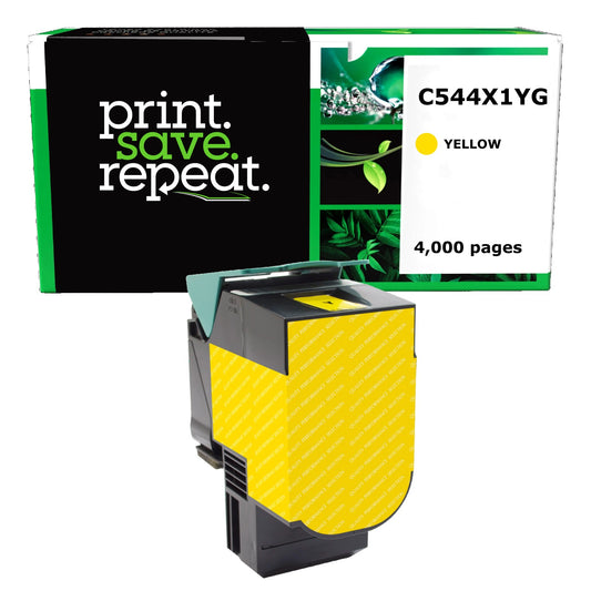 Lexmark C544X1YG, C544X2YG Yellow Extra High Yield Remanufactured Toner Cartridge [4,000 Pages]