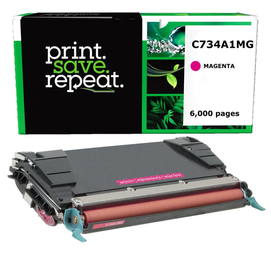 Lexmark C734A1MG, C734A2MG Magenta Remanufactured Toner Cartridge [6,000 Pages]