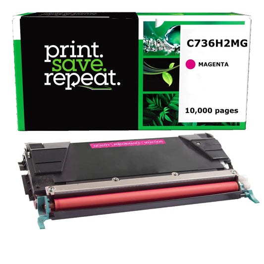 Lexmark C736H2MG Magenta High Yield Remanufactured Toner Cartridge [10,000 Pages]