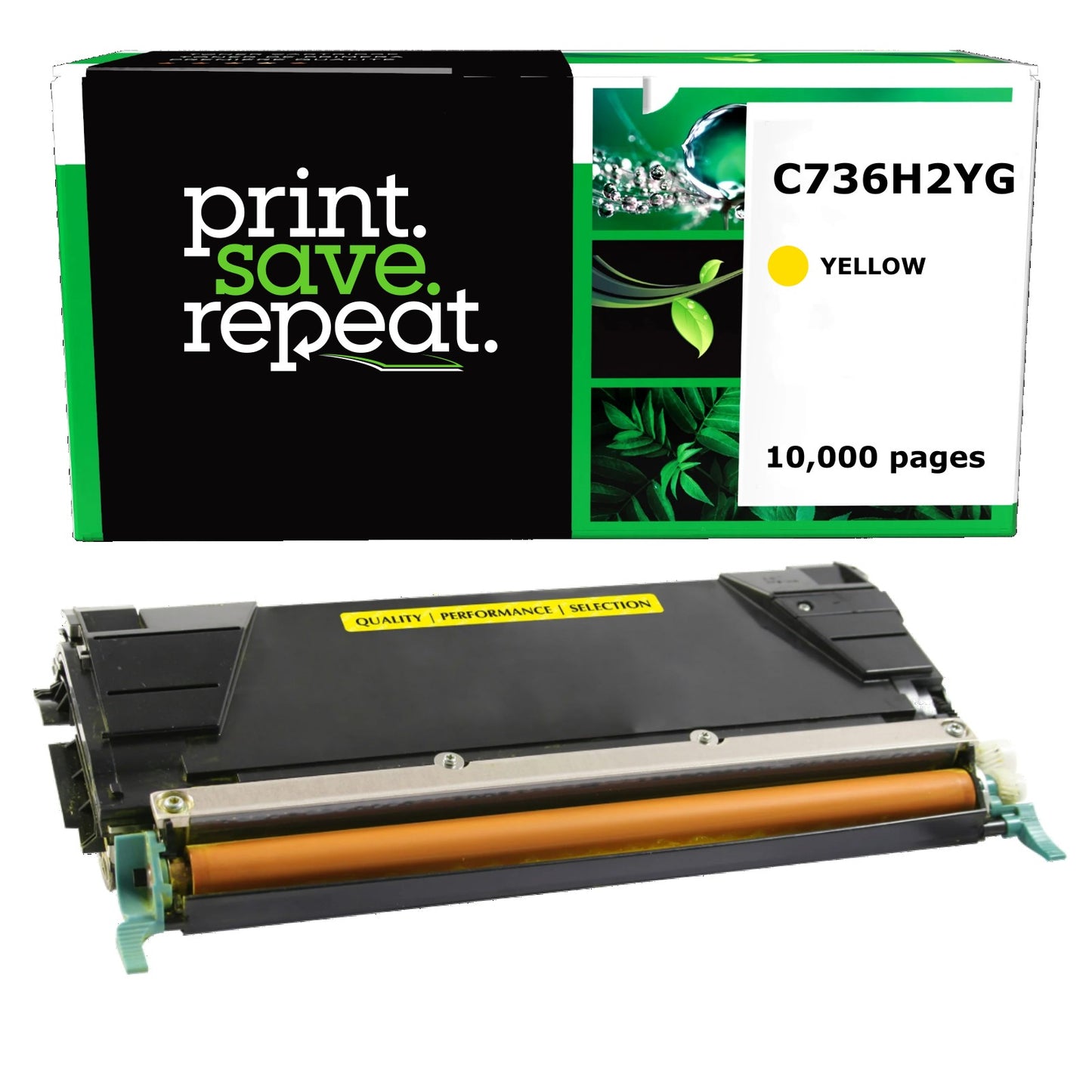 Lexmark C736H2YG Yellow High Yield Remanufactured Toner Cartridge [10,000 Pages]