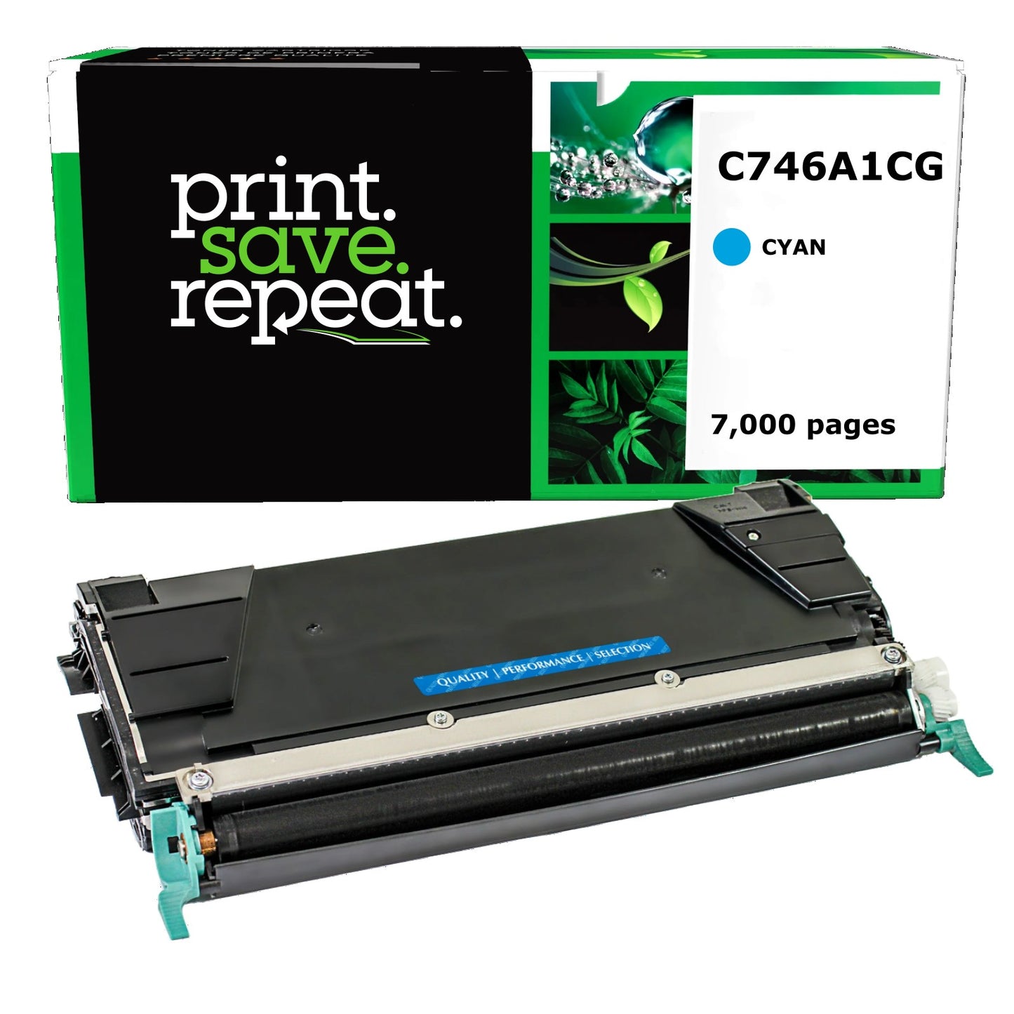 Lexmark C746A1CG, C746A2CG, X746A1CG, X746A2CG Cyan Remanufactured Toner Cartridge [7,000 Pages]