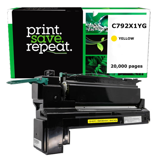 Lexmark C792X1YG, C792X2YG Yellow High Yield Remanufactured Toner Cartridge [20,000 Pages]