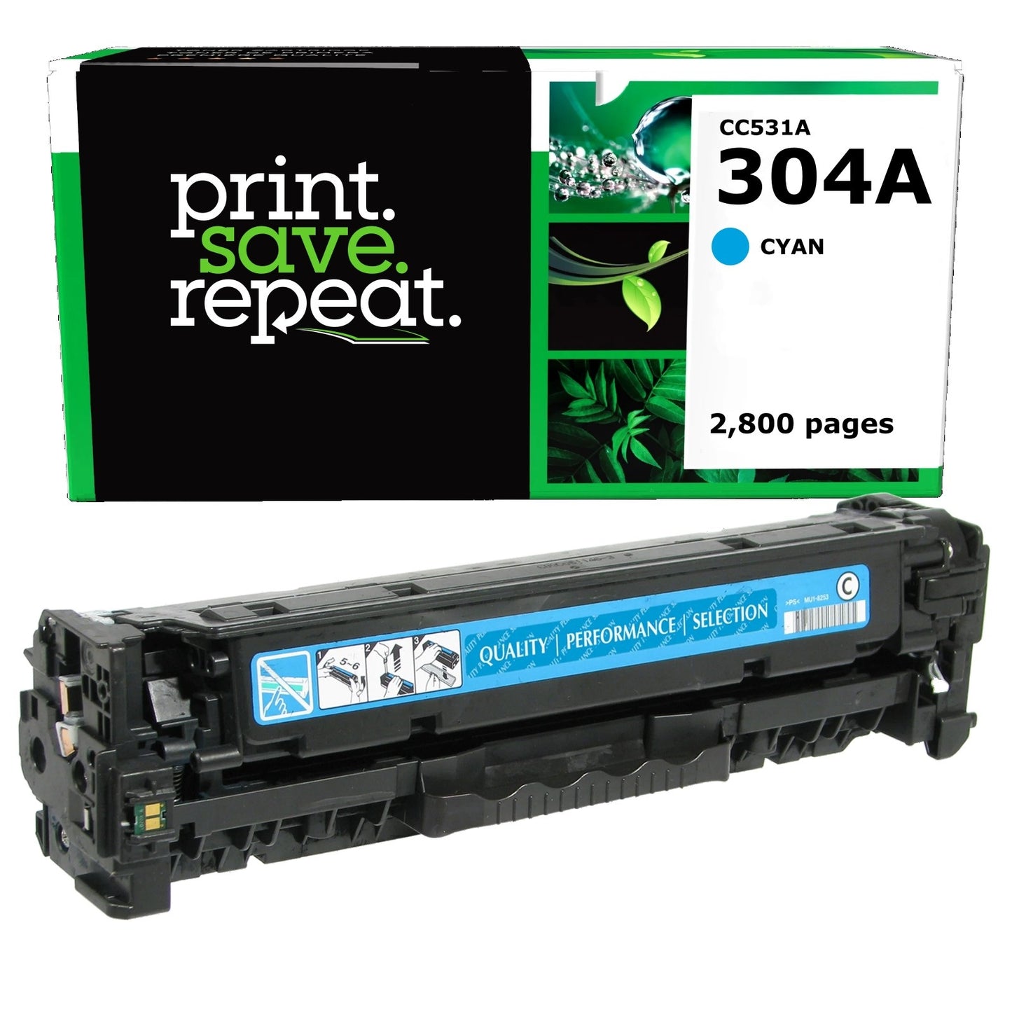 HP 304A Cyan Remanufactured Toner Cartridge [2,800 Pages]