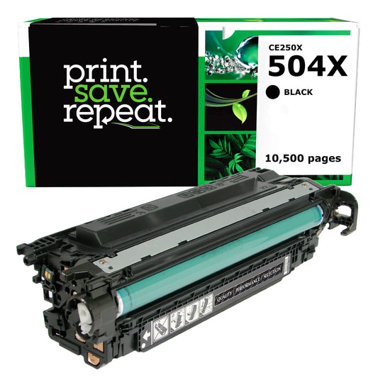 HP 504X Black High Yield Remanufactured Toner Cartridge [10,500 Pages]