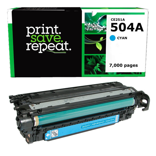 HP 504A Cyan Remanufactured Toner Cartridge [7,000 Pages]