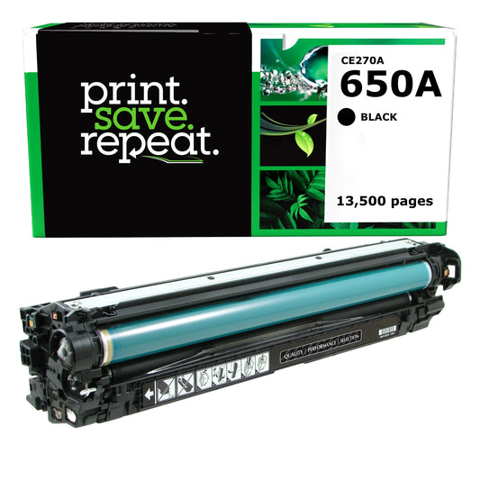 HP 650A Black Remanufactured Toner Cartridge [13,500 Pages]