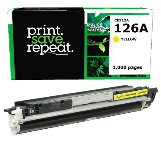 HP 126A Yellow Remanufactured Toner Cartridge [1,000 Pages]