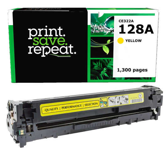 HP 128A Yellow Remanufactured Toner Cartridge [1,300 Pages]