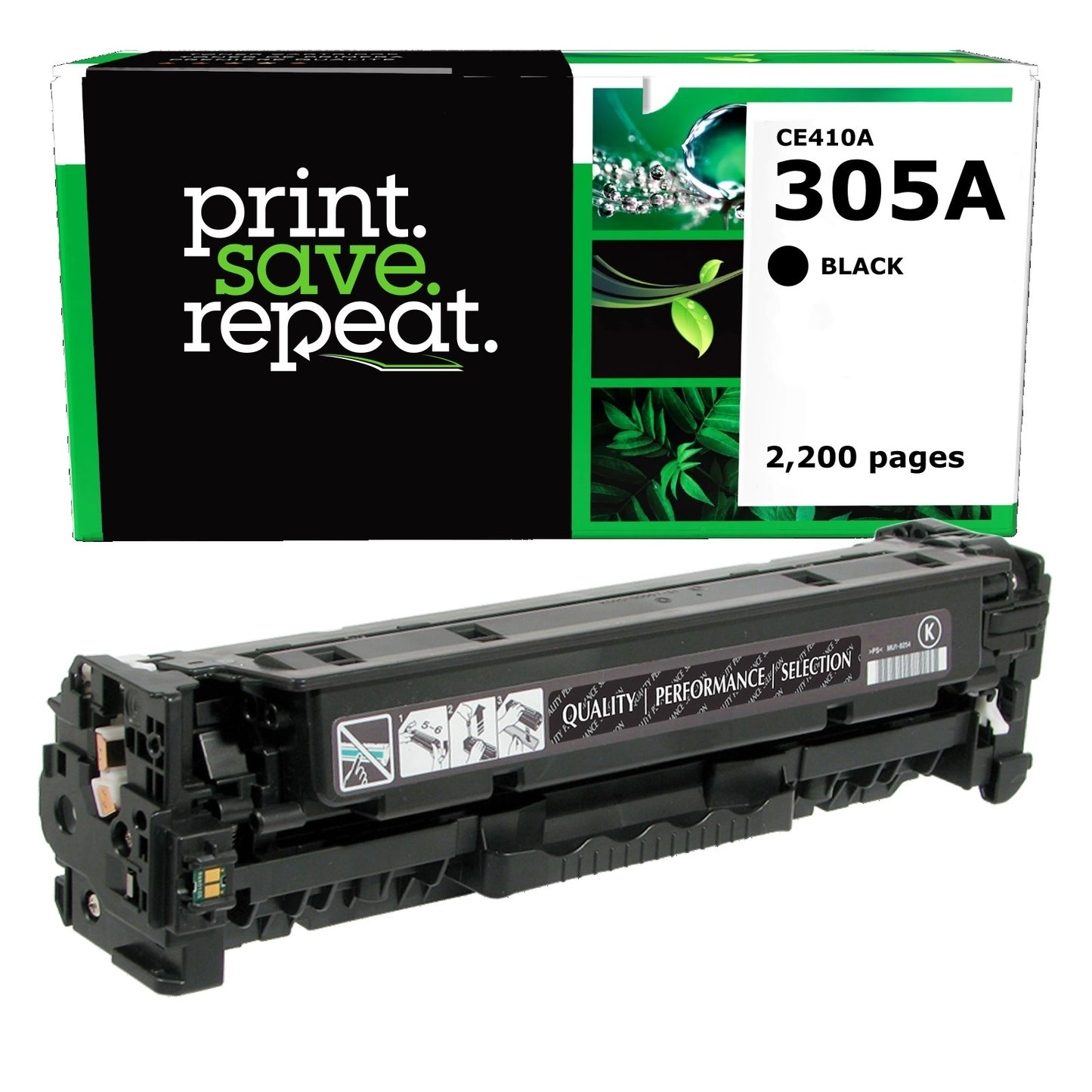 HP 305A Black Remanufactured Toner Cartridge [2,200 Pages]