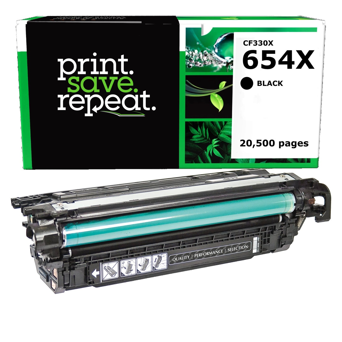 HP 654X Black High Yield Remanufactured Toner Cartridge [20,500 Pages]