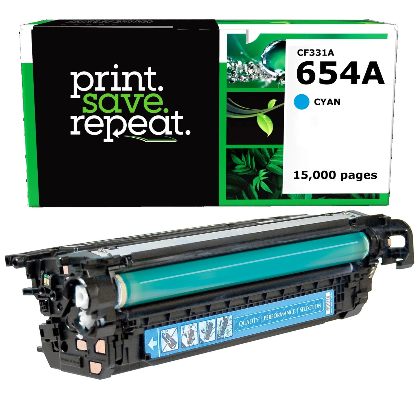 HP 654A Cyan Remanufactured Toner Cartridge [15,000 Pages]