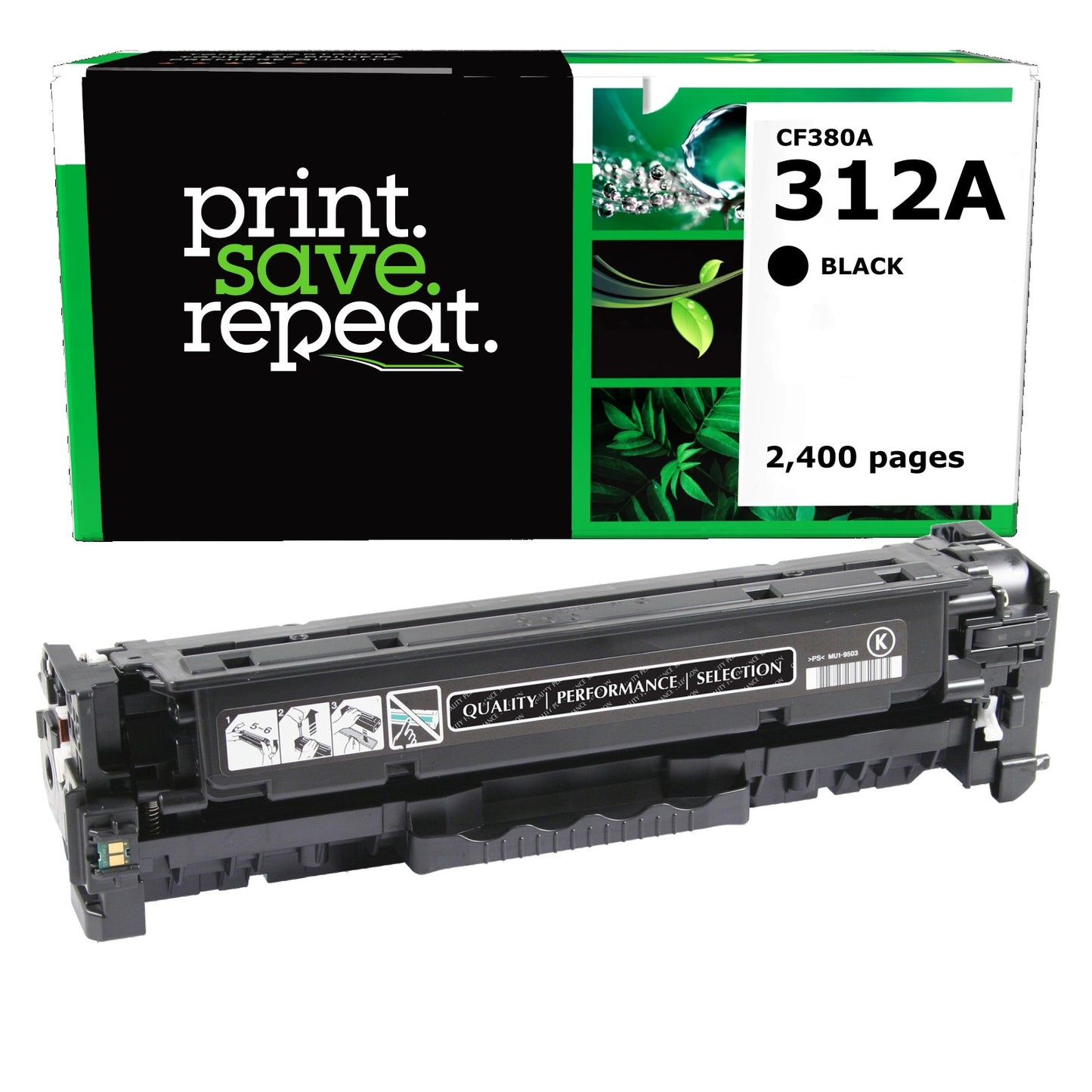 HP 312A Black Remanufactured Toner Cartridge [2,400 Pages]