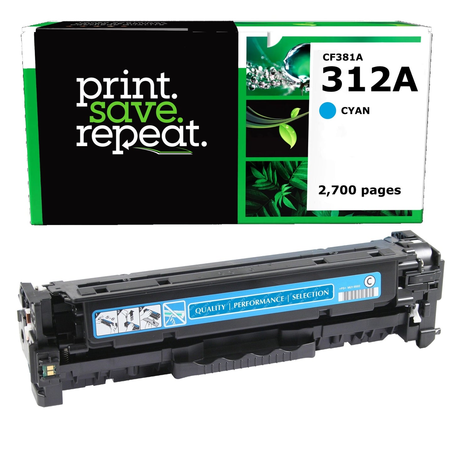 HP 312A Cyan Remanufactured Toner Cartridge [2,700 Pages]