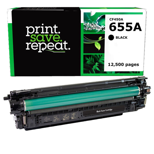 HP 655A Black Remanufactured Toner Cartridge [12,500 Pages]