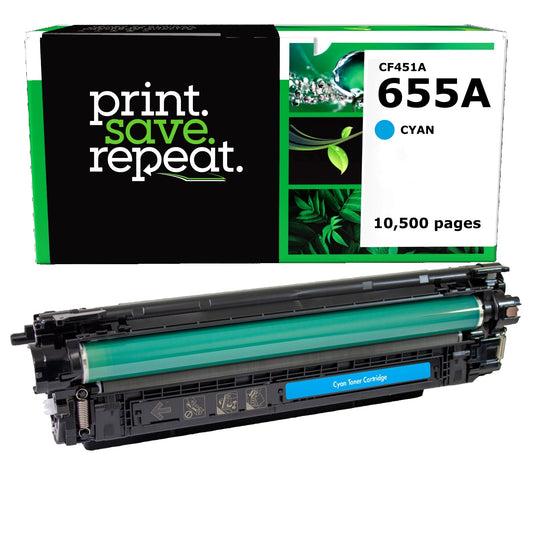 HP 655A Cyan Remanufactured Toner Cartridge [10,500 Pages]