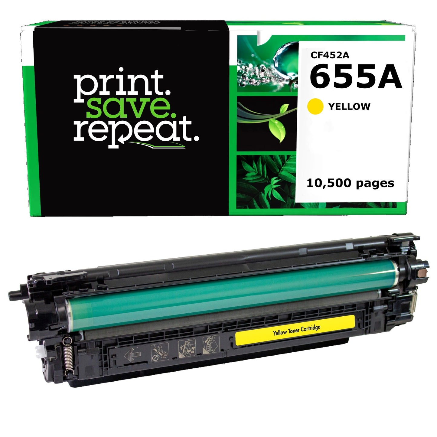 HP 655A Yellow Remanufactured Toner Cartridge [10,500 Pages]