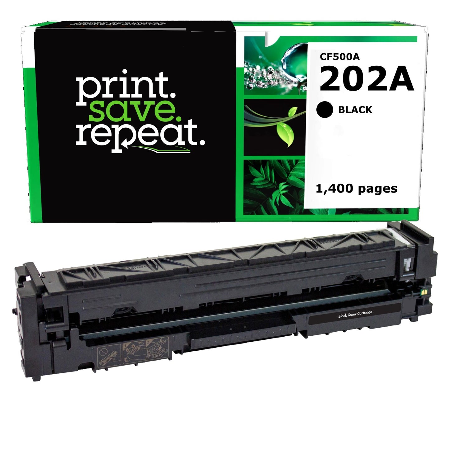 HP 202A Black Remanufactured Toner Cartridge [1,400 Pages]