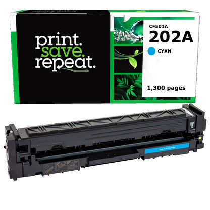HP 202A Cyan Remanufactured Toner Cartridge [1,300 Pages]