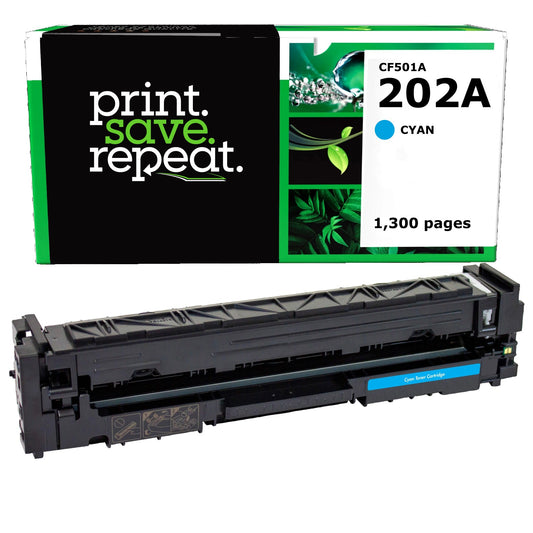 HP 202A Cyan Remanufactured Toner Cartridge [1,300 Pages]