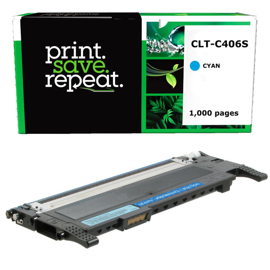 Samsung CLT-C406S, ST988A Cyan Remanufactured Toner Cartridge [1,000 Pages]