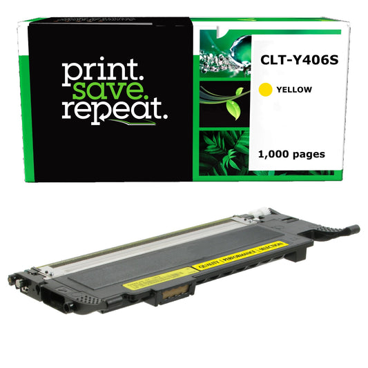 Samsung CLT-Y406S, SU466A Yellow Remanufactured Toner Cartridge [1,000 Pages]