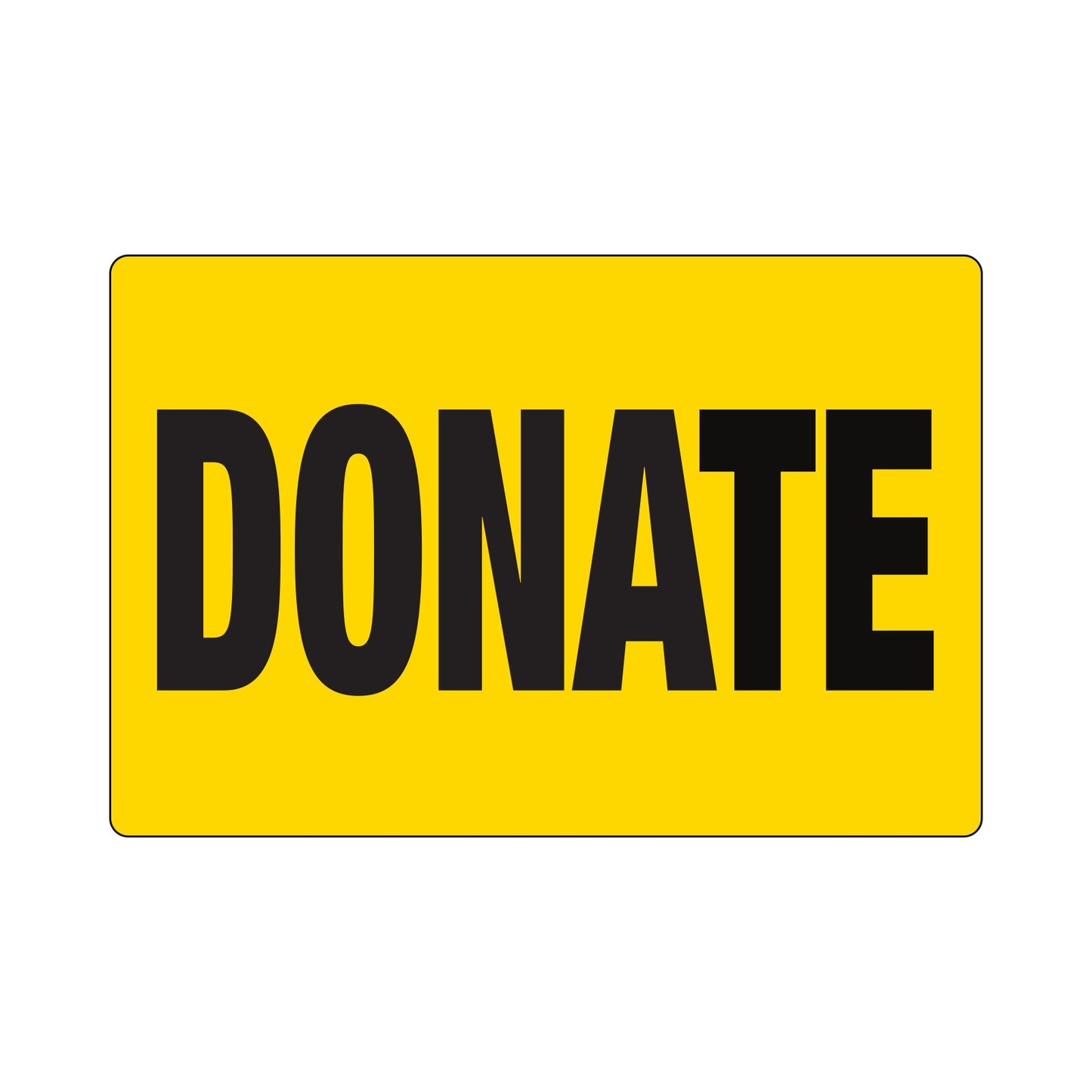 4" x 6" Warehouse Labels Yellow with imprint "DONATE" | 1,000 Labels per roll, 4,000 labels