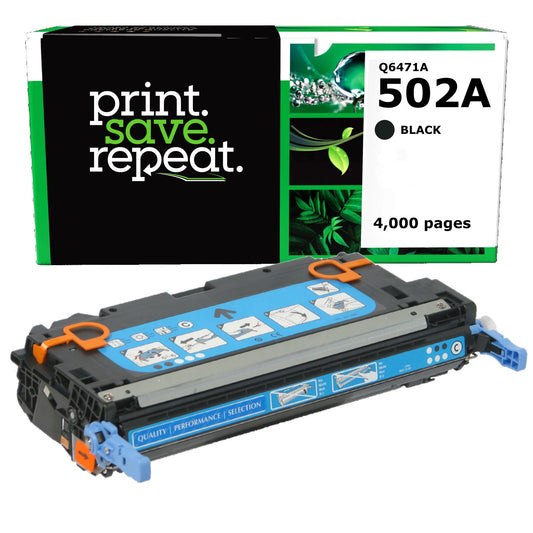 HP 502A Cyan Remanufactured Toner Cartridge [4,000 Pages]