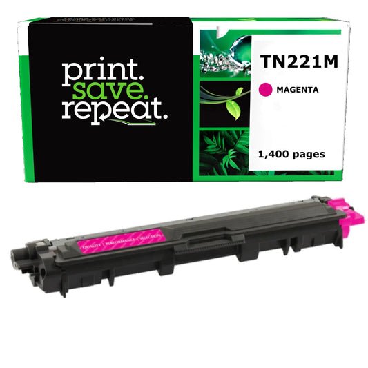 Brother TN-221M Magenta Remanufactured Toner Cartridge [1,400 Pages]