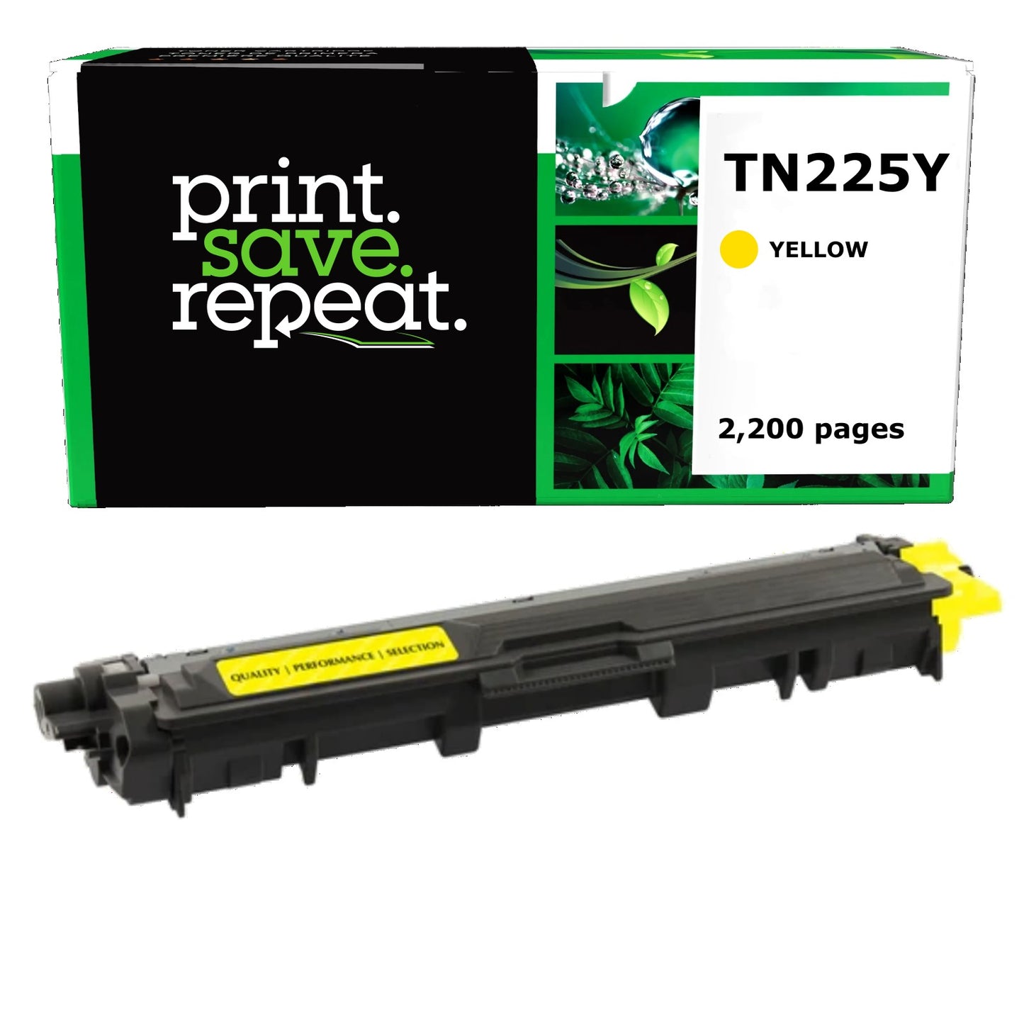 Brother TN225Y Yellow High Yield Remanufactured Toner Cartridge [2,200 Pages]
