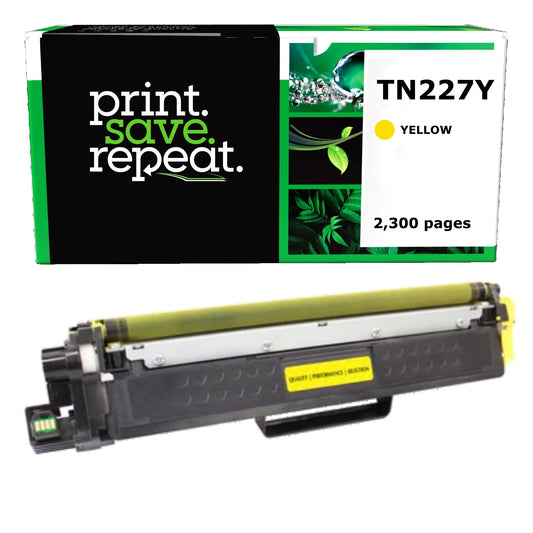 Brother TN227Y Yellow High Yield Remanufactured Toner Cartridge [2,300 Pages]