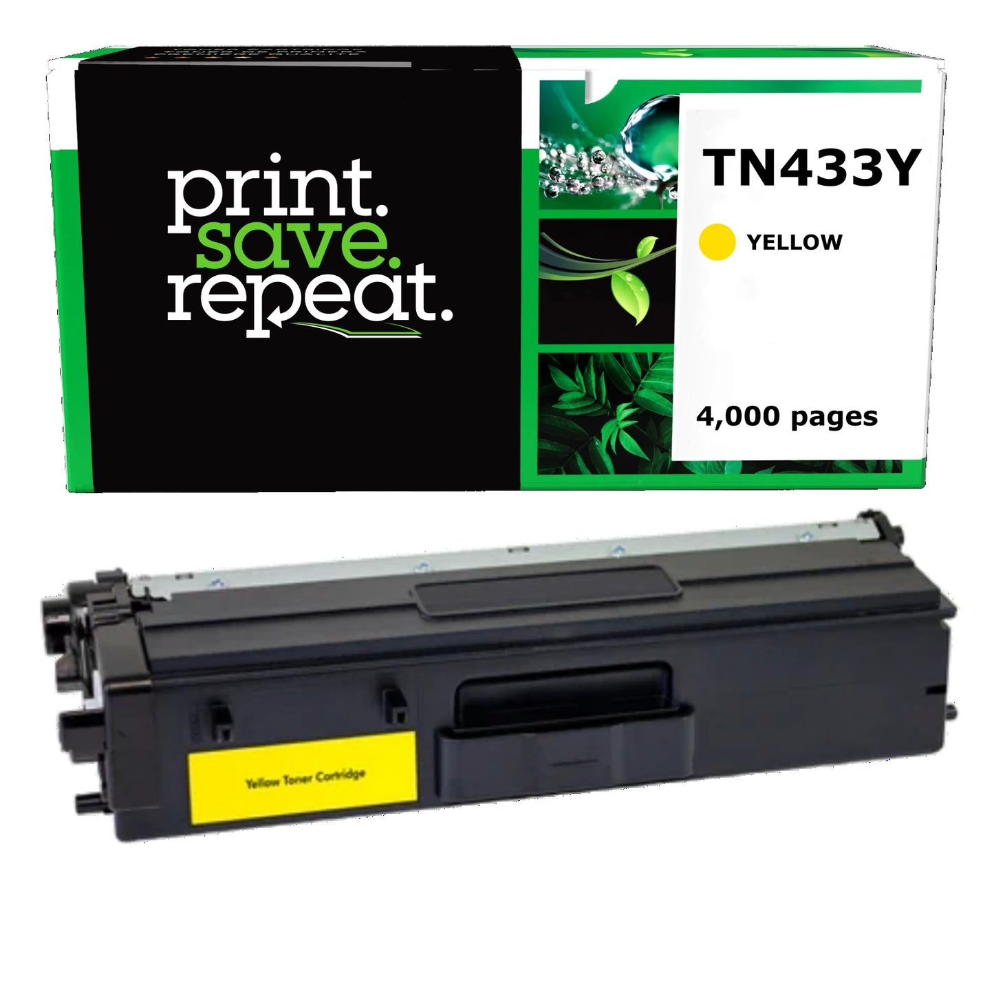 Brother TN-433Y Yellow High Yield Remanufactured Toner Cartridge [4,000 Pages]
