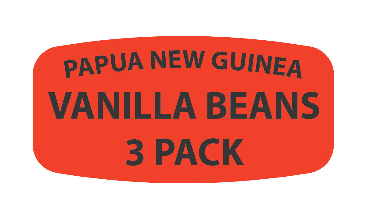 Papua Guinea Vanilla beans 3 pack Label | Roll of 1,000