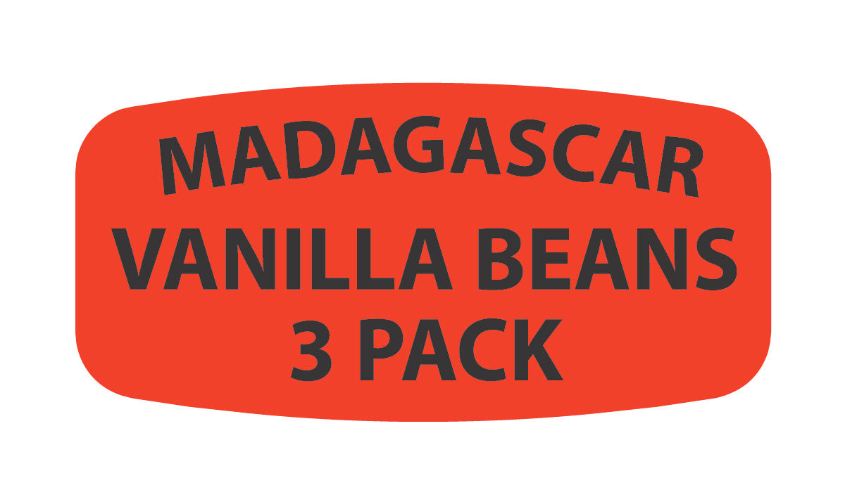 Madagascar Vanilla beans 3 pack Label | Roll of 1,000