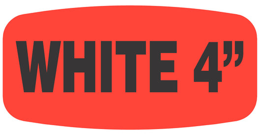 White 4 in Label | Roll of 1,000