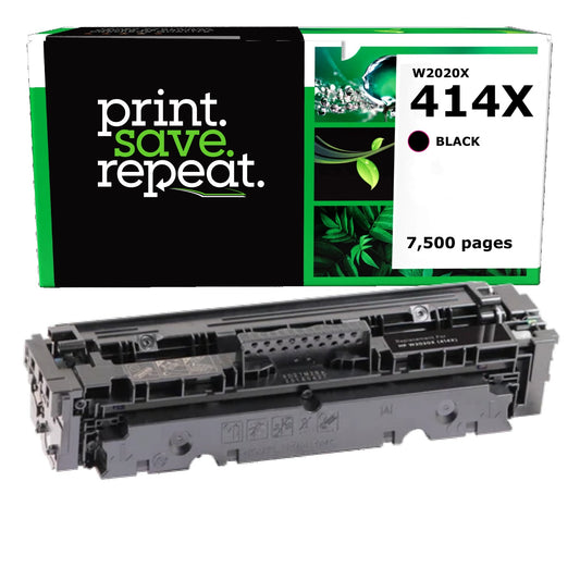 HP 414X Black High Yield Remanufactured Toner Cartridge [7,500 Pages] - New Smart Chip