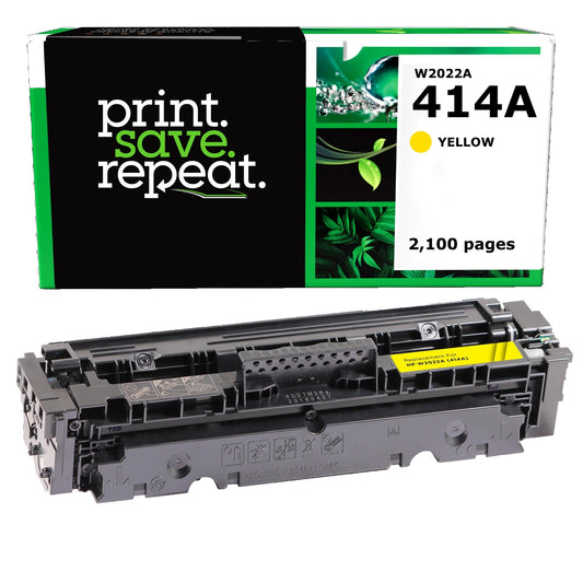 HP 414A Yellow Remanufactured Toner Cartridge [2,100 Pages] - New Smart Chip