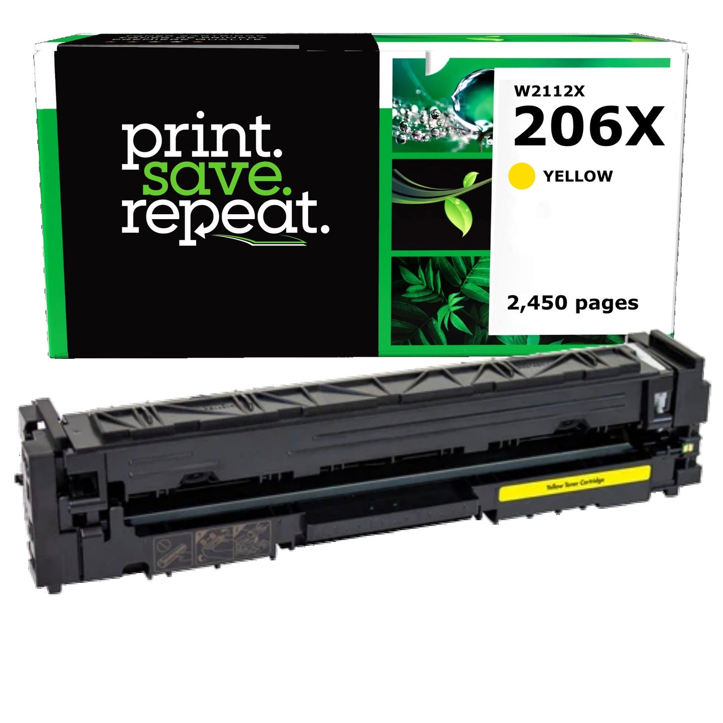 HP 206X Yellow High Yield Remanufactured Toner Cartridge [2,450 Pages] - Reused OEM Chip
