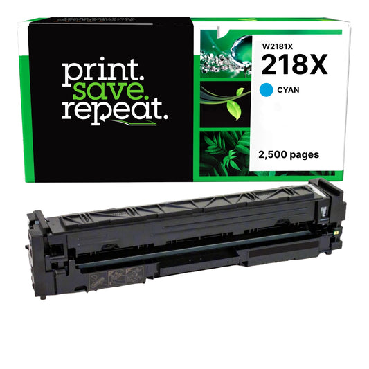 HP 218X Cyan High Yield Remanufactured Toner Cartridge [2,500 Pages] - Reused OEM Chip