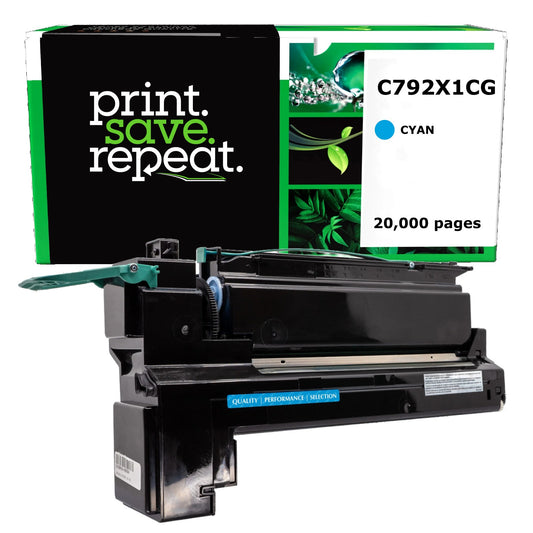 Lexmark X792X1CG, X792X2CG Cyan Extra High Yield Remanufactured Toner Cartridge [20,000 Pages]