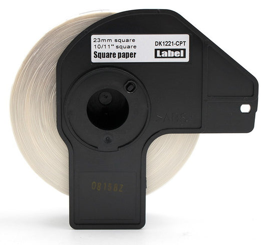 0.9" square (23mm square) Brother DK Die-Cut White Square Labels | 1,000 Adhesive Labels | 1 Roll (DK-1221)
