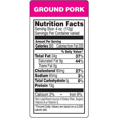 Ground Pork Label