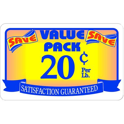 Value Pack / Save 20¢ per lb Label