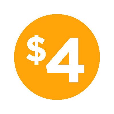 $4 (icon) Label