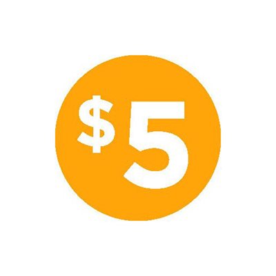 $5 (icon) Label