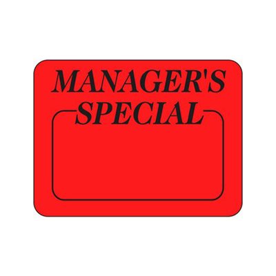 Manager's Special (write on) Label