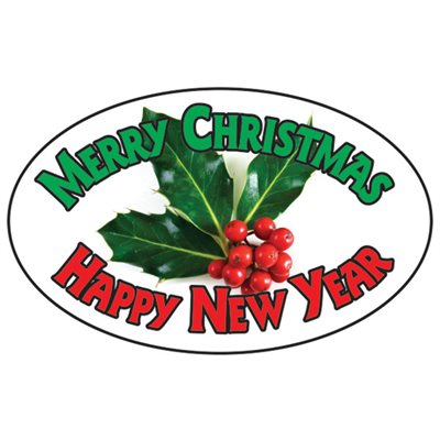 Merry Christmas / Happy New Year Label