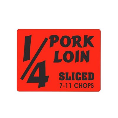 1/4 Pork Loin Sliced 7-11 Chop Label